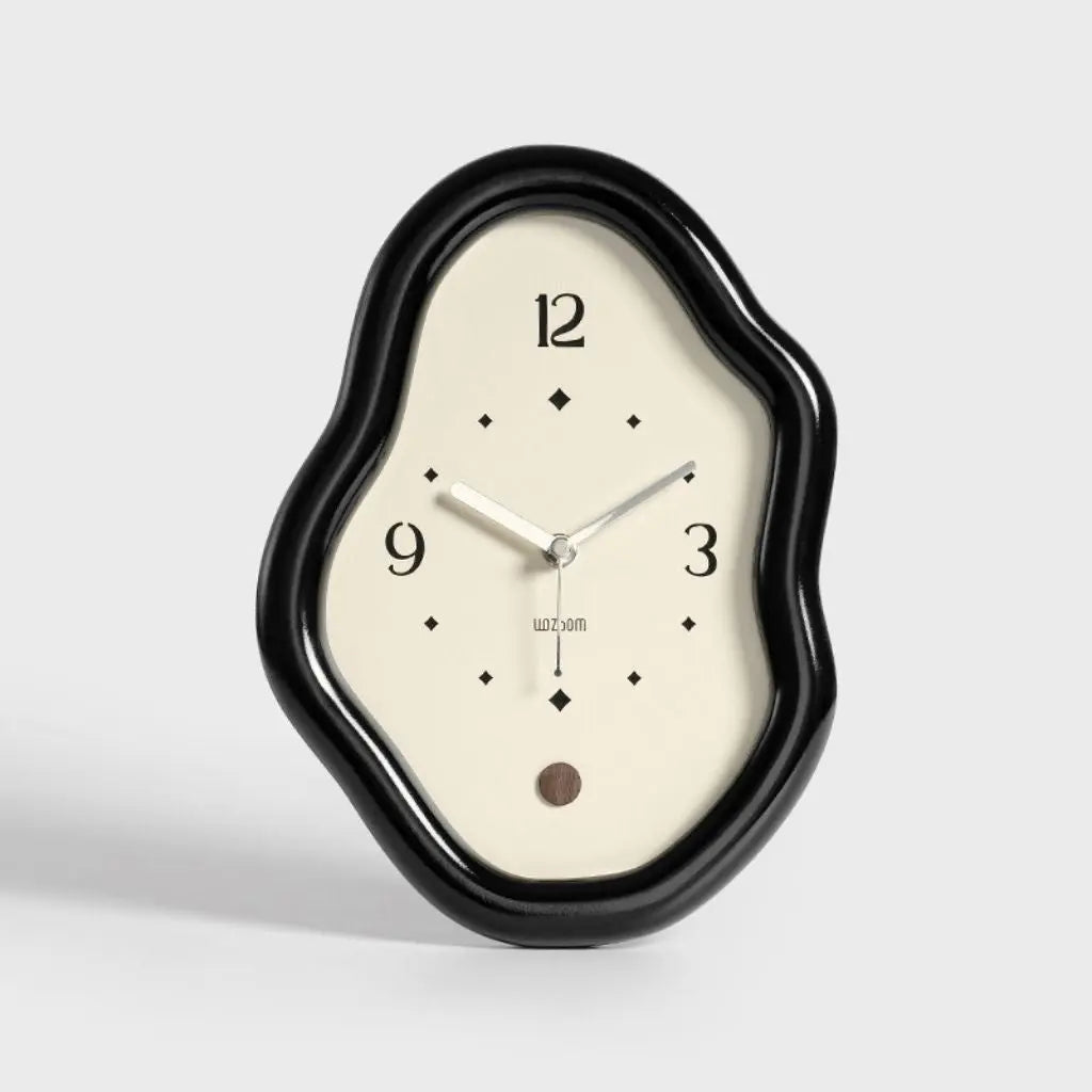 Wooden clock showing smooth finish texture and quality craftsmanship with natural wood material details