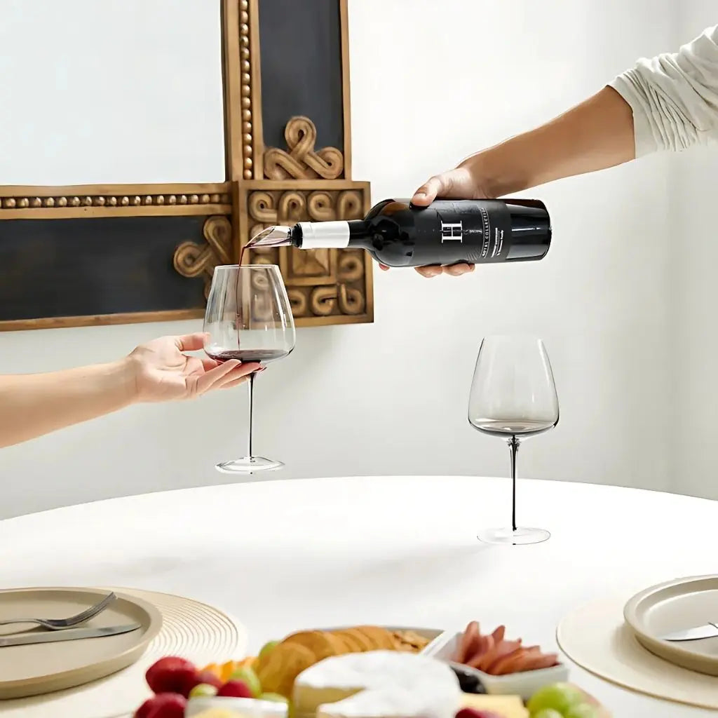 Wine cooling rod demonstrating instant chilling process without diluting wine flavor or quality