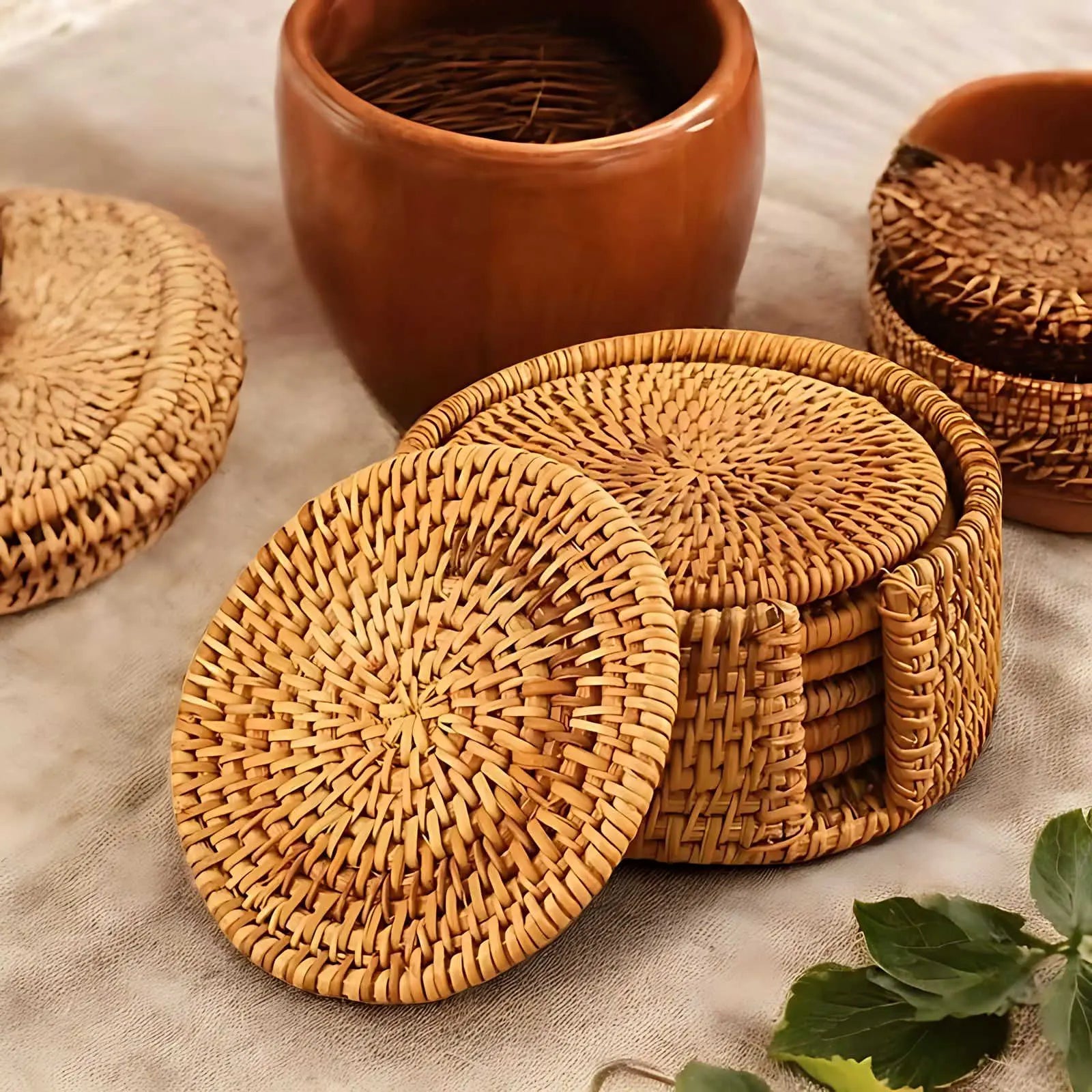 Cestino Coffee & Tea Bamboo Coasters Inovessa