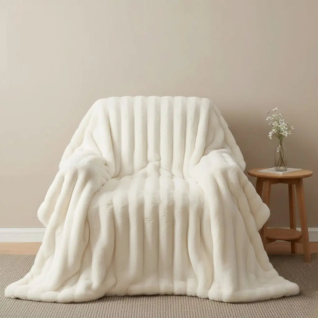 Soft bubble textured flannel throw blanket in polyester for year round comfort