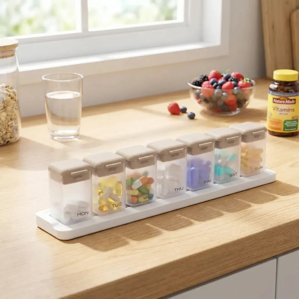 Aethel Magnetic Weekly Pill Organizer