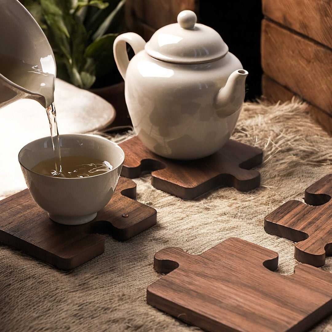 Alderon Walnut Puzzle Cup Coasters