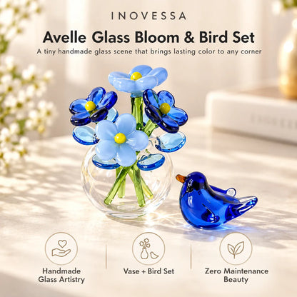 Avelle Glass Bloom & Bird Set