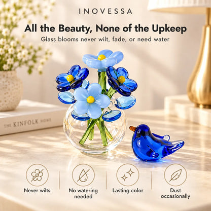Avelle Glass Bloom & Bird Set