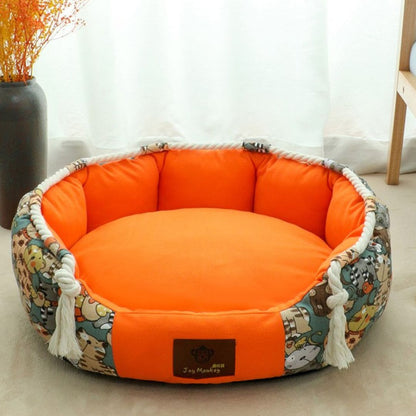 Orthopedic dog bed with supportive cushion for joint relief and comfort