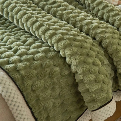 Velvet comfort blanket ideal for afternoon naps and year round relaxation