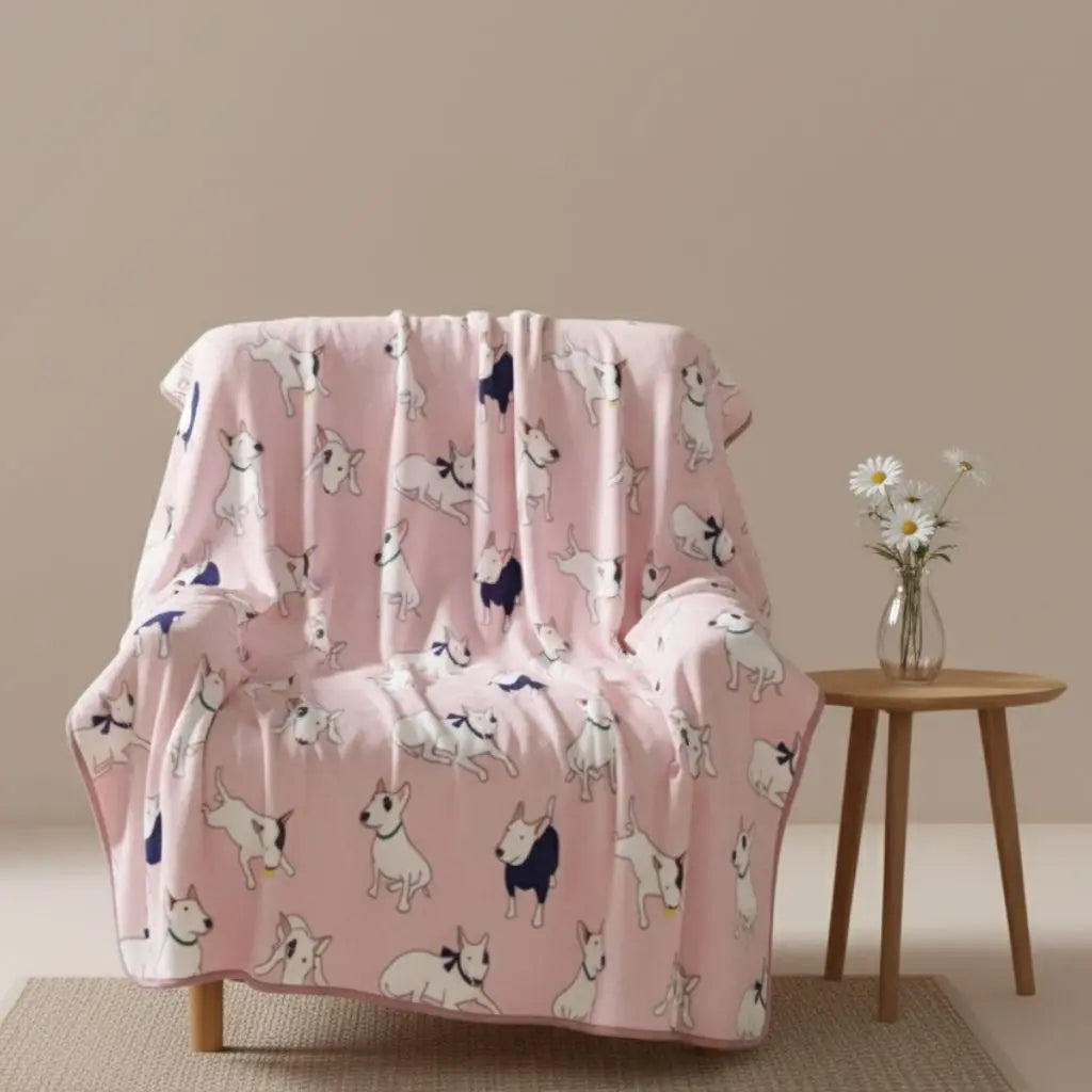 Soft flannel blanket cartoon print detail lightweight polyester fabric for summer comfort