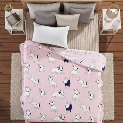Folded cartoon flannel blanket summer polyester throw compact storage for travel and home