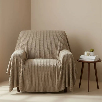 Soft knitted cotton blanket made from natural fibers for breathable warmth