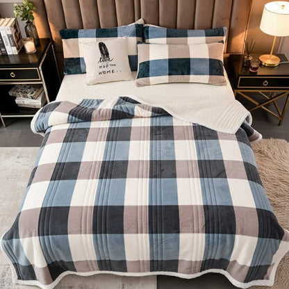 Three layer cashmere blend blanket lightweight construction for year round comfort and versatility