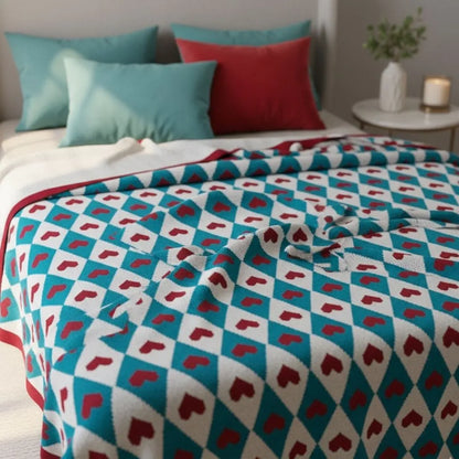 Decorative geometric throw blanket with textured design perfect for interior accent pieces