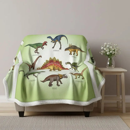  Soft cotton children's blanket featuring dynamic dinosaur scenes for bedrooms and reading nooks