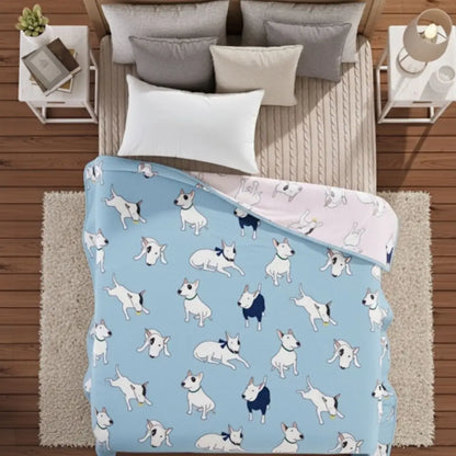 Cartoon pattern flannel throw summer weight polyester blanket for bedroom and living room