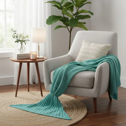 Close up of soft acrylic knit texture showing durable fiber construction and smooth finish