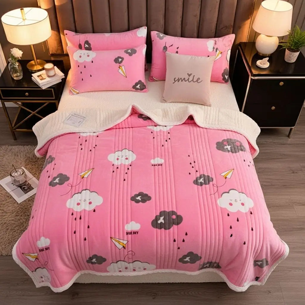 Floral cashmere blanket with delicate pattern smooth texture for home decor and interior styling