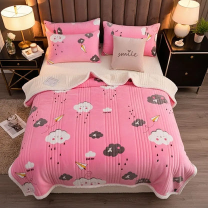 Floral cashmere blanket with delicate pattern smooth texture for home decor and interior styling