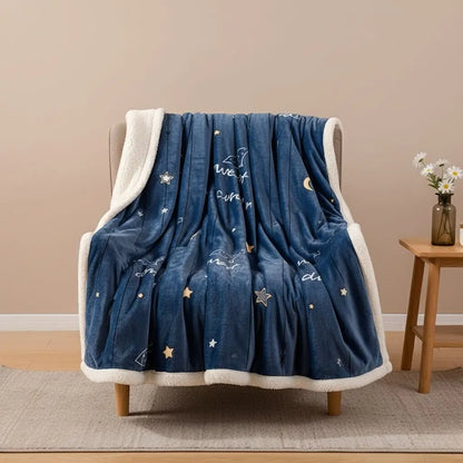 Floral throw blanket decorative winter textile with pattern fabric home decor