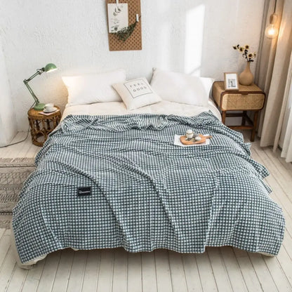 Neutral-toned polyester blanket for modern home décor and seasonal comfort layering