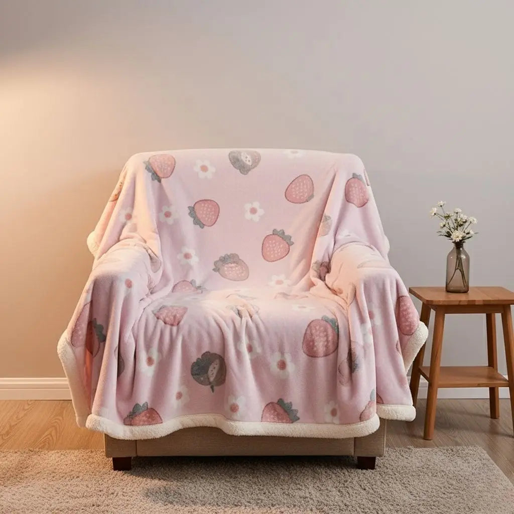 Soft winter throw bedroom textile with plush fabric comfort bedding