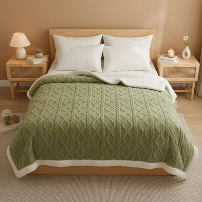  Soft textured throw blanket in solid color for living room and bedroom comfort