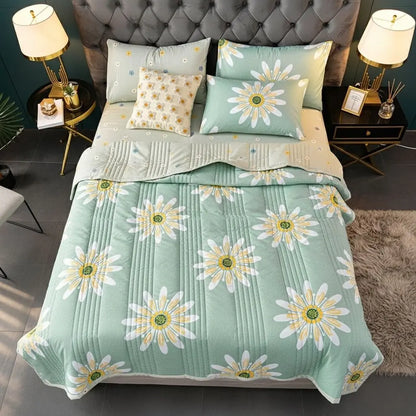 Washed cotton blanket with smooth breathable texture for versatile bedroom setup comfort