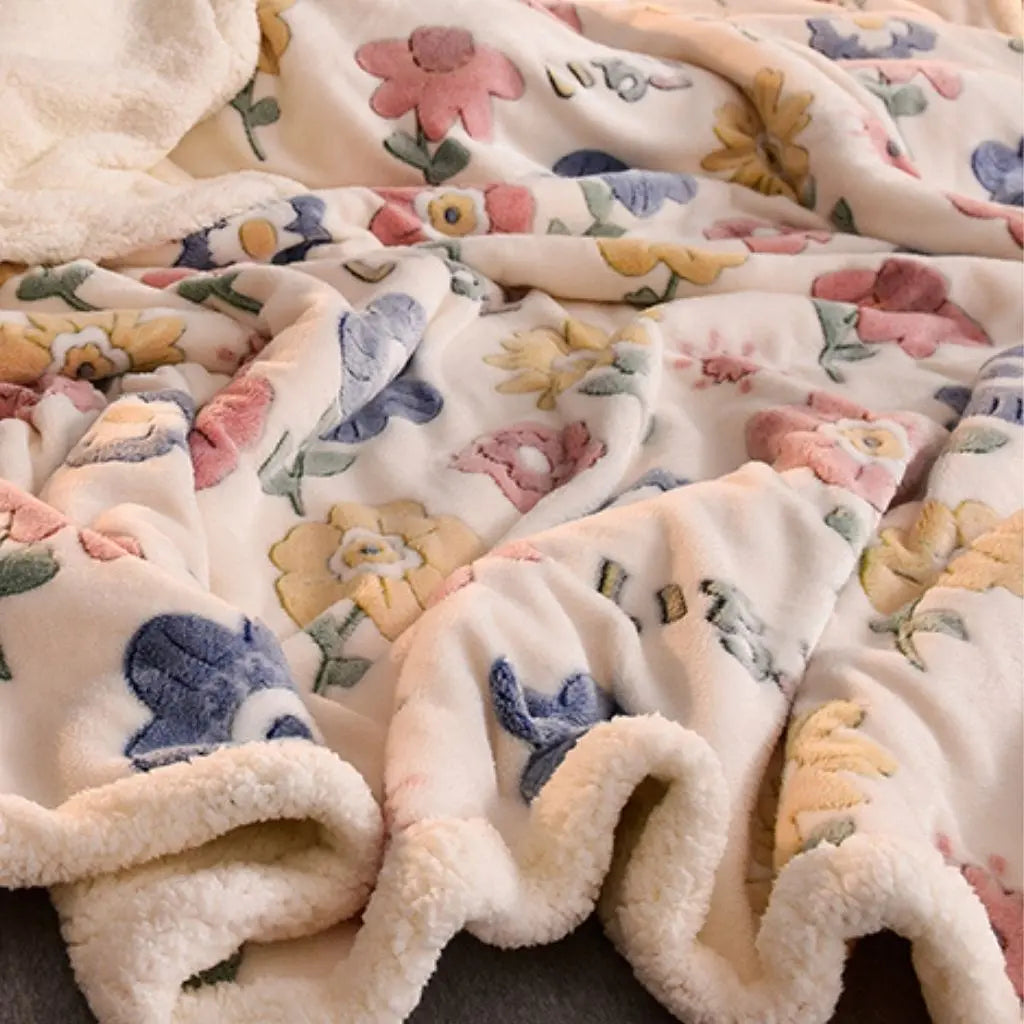 Thick plush winter bedding with soft texture for home comfort