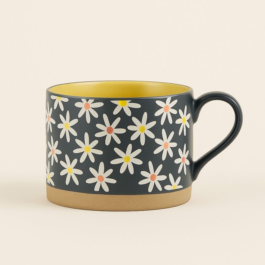 Handcrafted stoneware mug with durable ceramic construction, dishwasher safe design for daily coffee and tea use