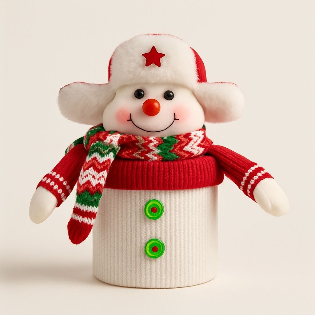 Flannel Christmas container for candies and party favors