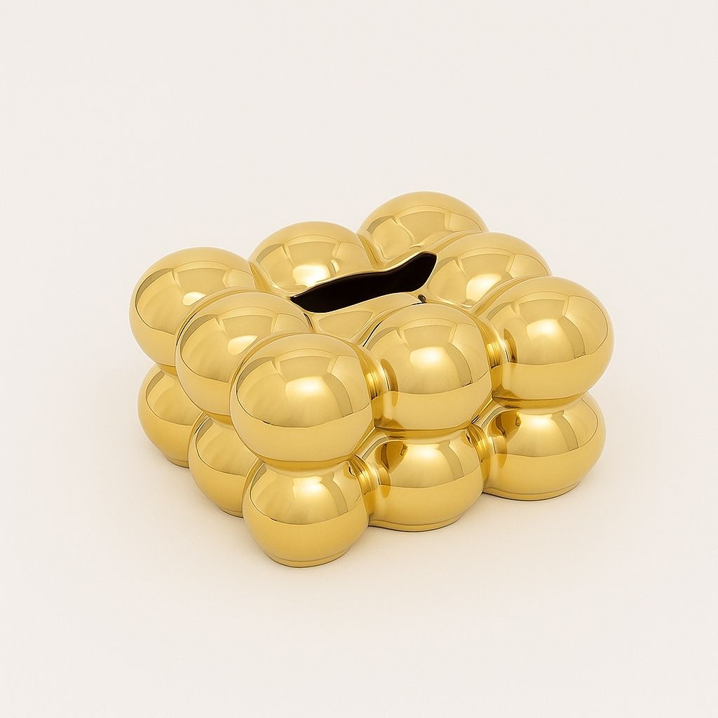 ceramic tissue box with unique bubble texture design, perfect for stylish home decor