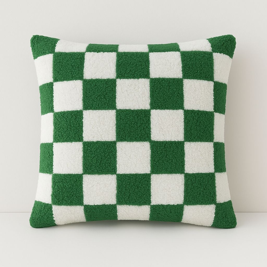 Modern green geometric pillow cover providing stylish accent piece for easy room refresh and upgrade