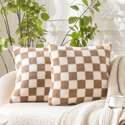  Soft textured beige pillow cover surface with plush fabric feel for ultimate comfort and texture