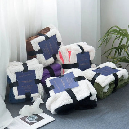 Double layer cashmere blanket providing thermal comfort for cold weather