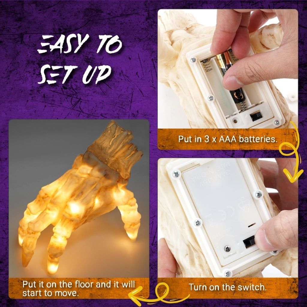 Halloween LED Luminous Crawling Hand - With Motion and Sound Effects