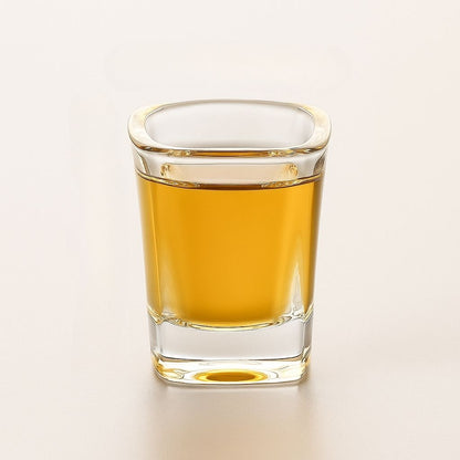 Premium crystal baijiu glasses with wooden storage rack, lead-free 70ml shot glasses for home bar