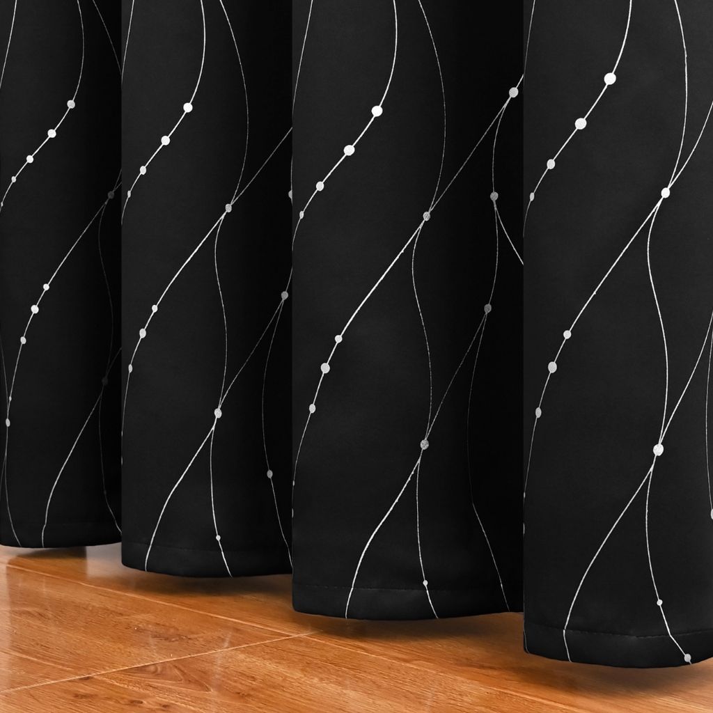 Multiple curtain colors in blackout fabric with wave patterns, showcasing versatile options for home styling