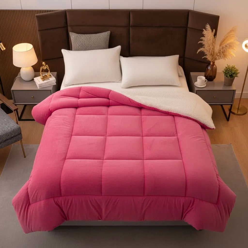 Soft velvet duvet featuring antibacterial fiber and quilted construction
