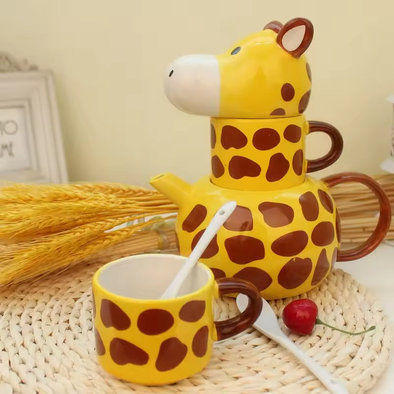 Elaris Giraffe Ceramic Teapot Set