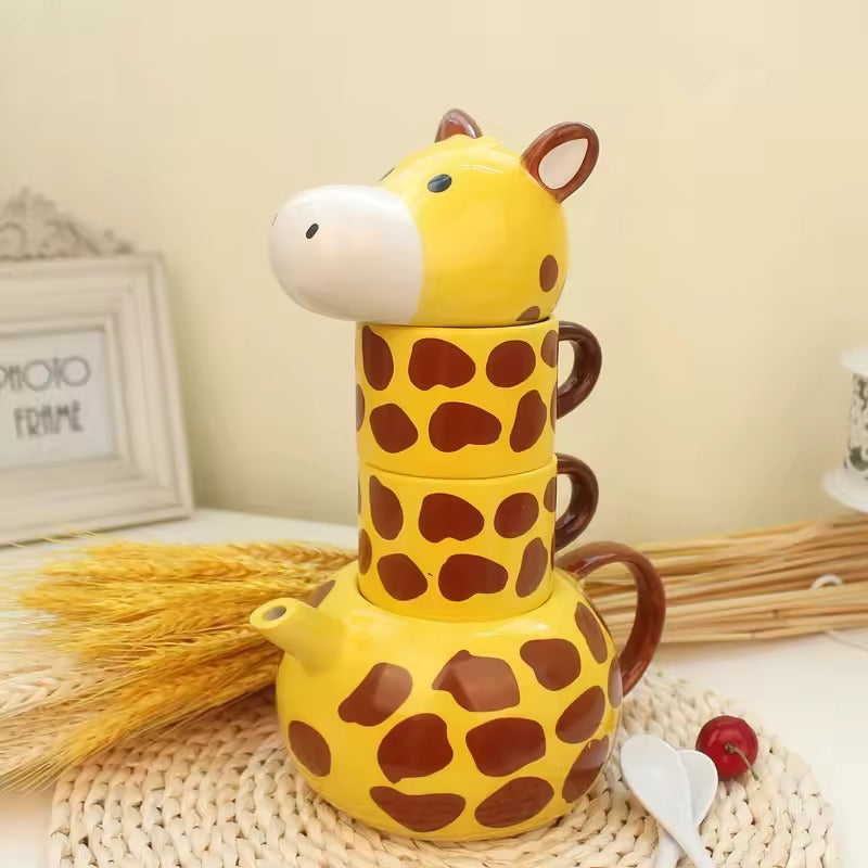 Elaris Giraffe Ceramic Teapot Set