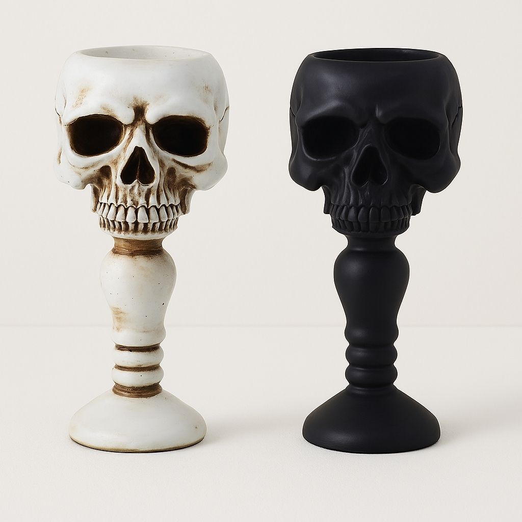  Realistic skull candle holder front detail  gothic Halloween home decor with intricate bone craftsmanship