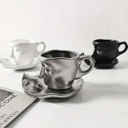 EternalLove™ - Ceramic Kissing Coffee Cup and Saucer Set