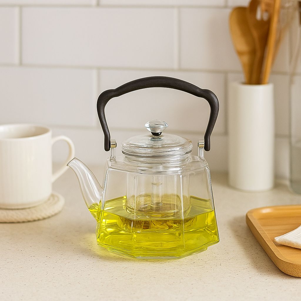 Flix Halcyon Heat-Resistant Glass Teapot With Infuser
