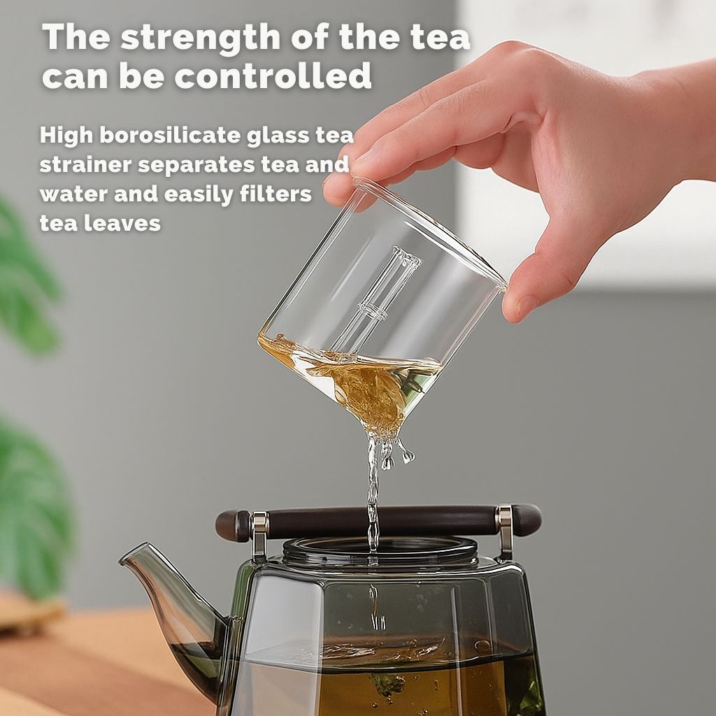 Flix Halcyon Heat-Resistant Glass Teapot With Infuser