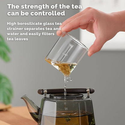 Flix Halcyon Heat-Resistant Glass Teapot With Infuser