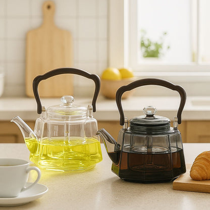 Flix Halcyon Heat-Resistant Glass Teapot With Infuser