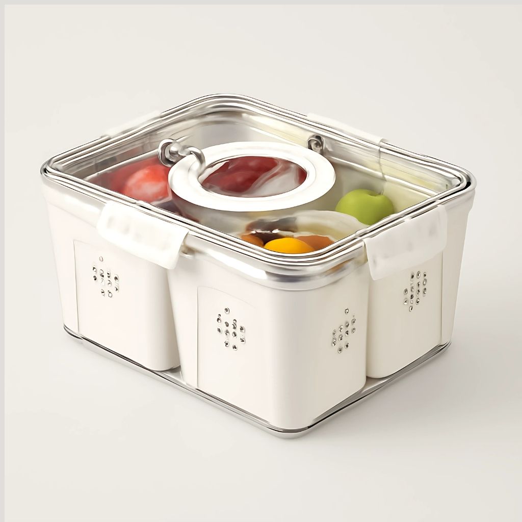 Eco-friendly borosilicate glass storage jar with bamboo wood lid, perfect for fresh food preservation