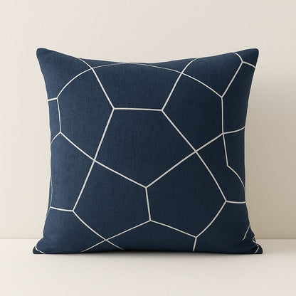 Geometric pattern pillow cover set with neutral and gold accents suitable for various home decor styles