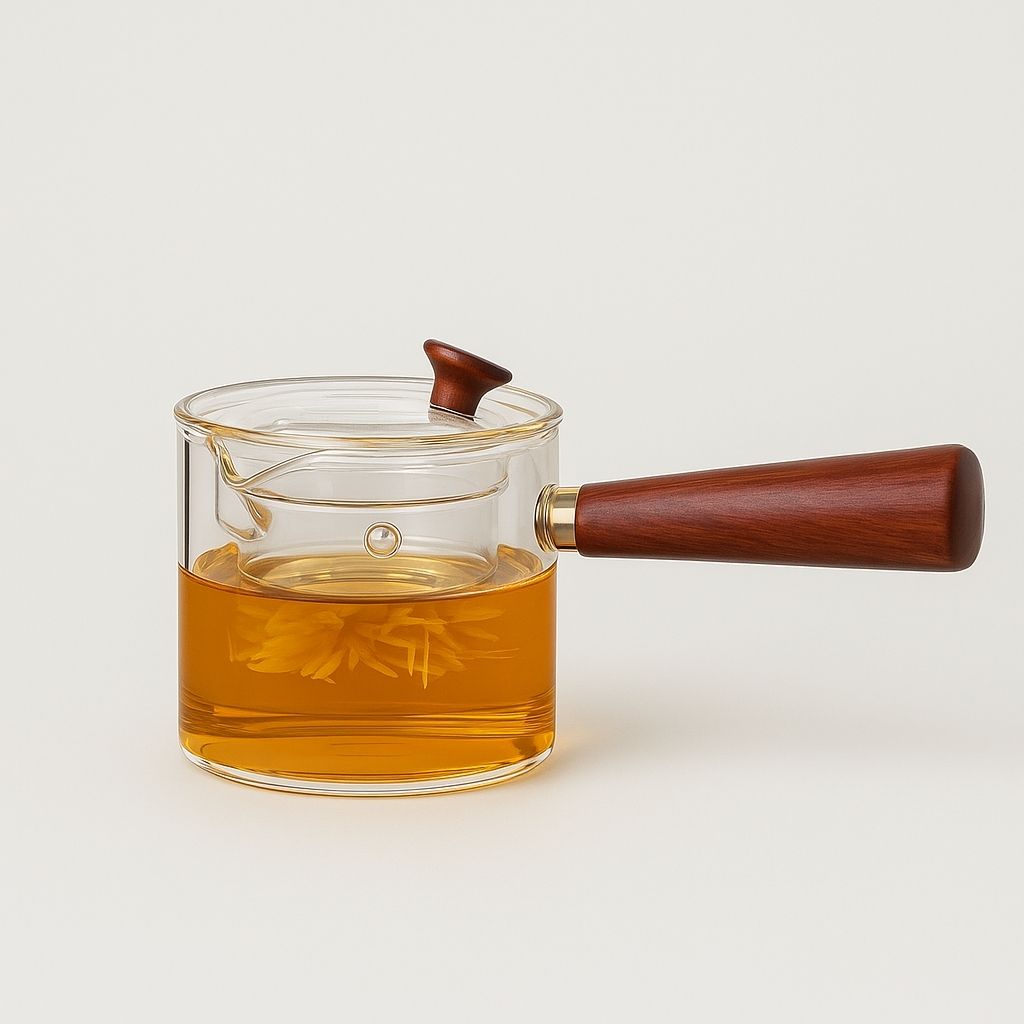Niora Glass & Wood Teapot