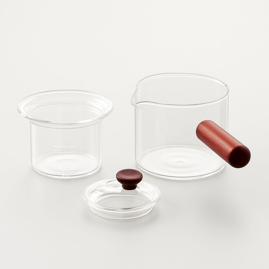 Niora Glass & Wood Teapot