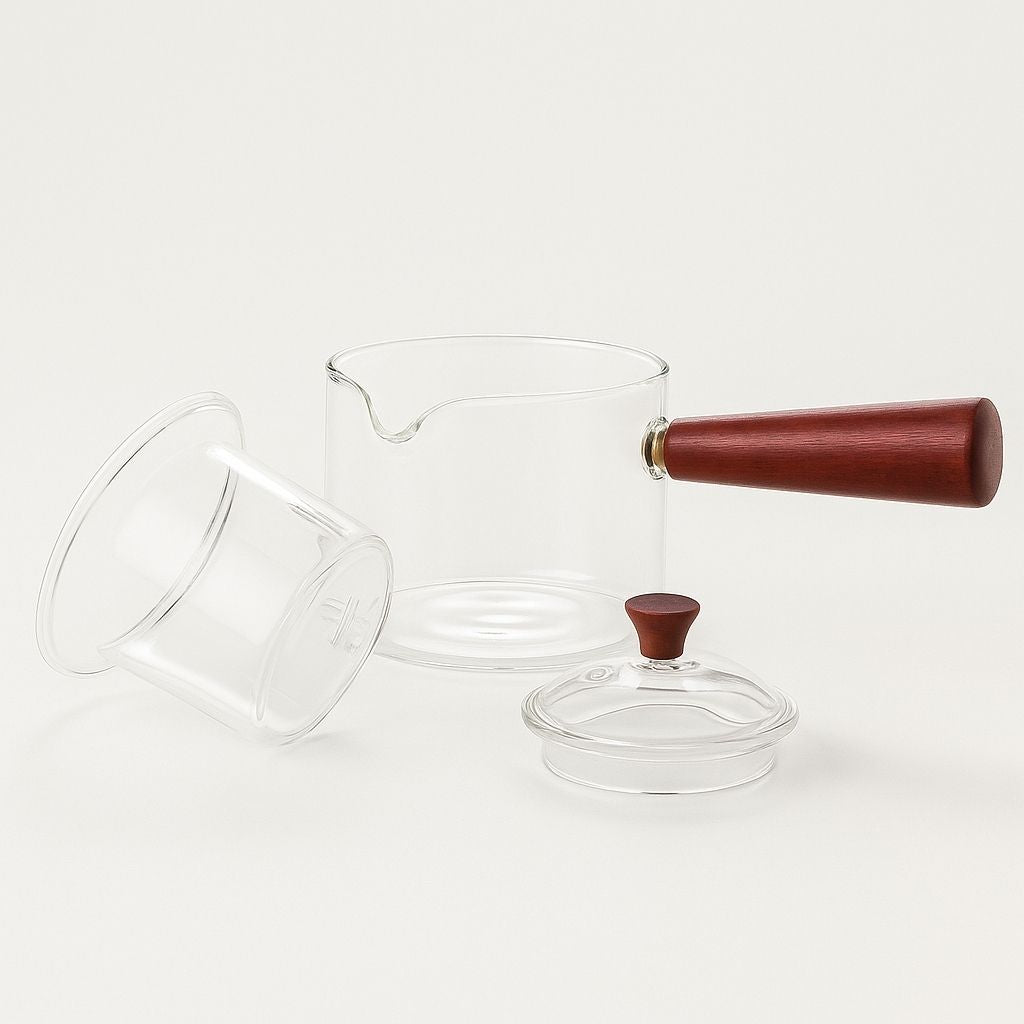 Niora Glass & Wood Teapot