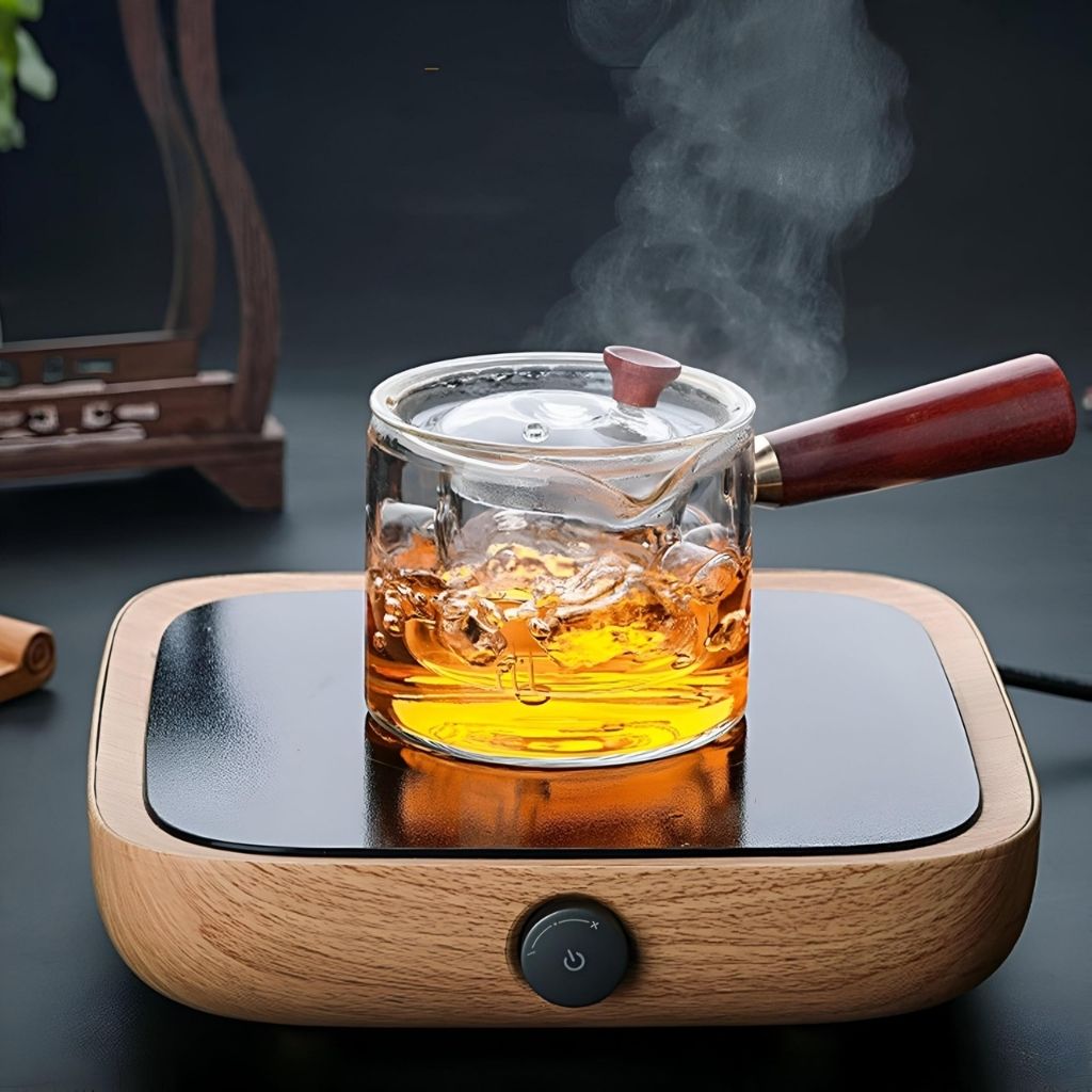 Niora Glass & Wood Teapot